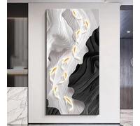 PreuepltrMa Art Mural 3D LED avec Télécommande, Sculpture Murale Verticale Neuf Poissons Texturée Grand Décor Mural Surdimensionné pour Entrée Salon(E,60 * 120cm/23.62"*47.24"in)