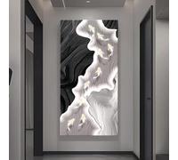 PreuepltrMa Art Mural 3D LED avec Télécommande, Sculpture Murale Verticale Neuf Poissons Texturée Grand Décor Mural Surdimensionné pour Entrée Salon(A,60 * 120cm/23.62"*47.24"in)