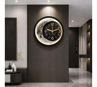 PreuepltrMa Art Mural 3D LED, Horloge Murale 3D Lune Thème avec Capteur de Mouvement/Télécommande Art Mural à Texture de Grès pour Salon Salle à Manger(B Sensor,40cm/15.75" in)