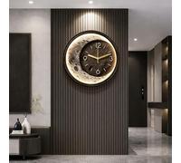 PreuepltrMa Art Mural 3D LED, Horloge Murale 3D Lune Thème avec Capteur de Mouvement/Télécommande Art Mural à Texture de Grès pour Salon Salle à Manger(D Control,30cm/11.81" in)