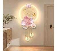 PreuepltrMa Décoration Murale 3D avec LED, Décor Mural 3D Fleur Papillon avec Télécommande/Capteur de Mouvement Art Mural Acrylique Luxueux pour Salon Entrée(A Sensor,50 * 120cm/19.69"*47.24"in)