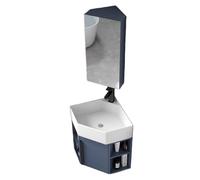 PreuepltrMa Ensemble Meuble d'angle, Meuble Salle de Bain avec Vasque,Salle de Bain Meuble Lave Main, Moderne et Fonctionnel, pour Les Petites salles de Bain(Sink+Mirror Cabinet Package)