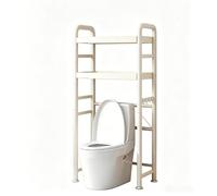 PreuepltrMa Étagère Rangement Au-Dessus Des Toilettes,Métal Extensible, Réglable Avec Crochets, Montage Simple Pour Petite Salle De Bain(White,2-Tier)