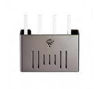 PreuepltrMa Support Mural pour Routeur Gris Minimaliste - Meuble Box Internet avec Ventilation Verticale, Rangement Box Internet sans Perçage pour la Maison et Le Bureau(Large)