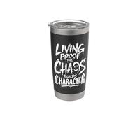 Preuve Vivante Chaos Construit Caractère Gobelet isotherme en acier inoxydable double paroi