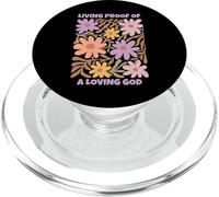 Preuve vivante d'un Dieu aimant : foi chrétienne florale rétro PopSockets PopGrip pour MagSafe