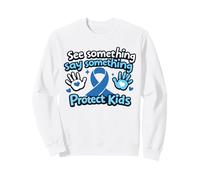 Prévention de la maltraitance des Enfants - Ruban de Sensibilisation Bleu pour protéger Les Enfants Sweatshirt