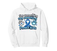 Prévention de la maltraitance des Enfants - Ruban de Sensibilisation Bleu pour protéger Les Enfants Sweat à Capuche