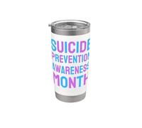 Prévention du suicide en forme de cœur arc-en-ciel pour maman, papa, garçon, fille Gobelet isotherme en acier inoxydable double paroi
