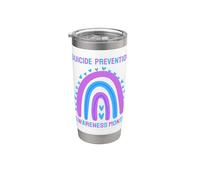 Prévention du suicide en forme de cœur arc-en-ciel pour maman, papa, garçon, fille Gobelet isotherme en acier inoxydable double paroi