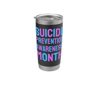 Prévention du suicide en forme de cœur arc-en-ciel pour maman, papa, garçon, fille Gobelet isotherme en acier inoxydable double paroi