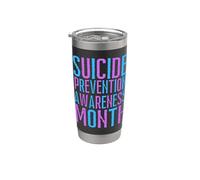 Prévention du suicide en forme de cœur arc-en-ciel pour maman, papa, garçon, fille Gobelet isotherme en acier inoxydable double paroi