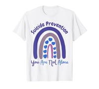 Prévention du Suicide Rainbow You are Not Alone Kid Garçons Filles T-Shirt Graphique avec Valeur, Homme, Blanc, M