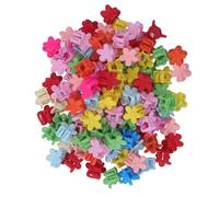 Prevessel 100 Pièces Adorables Mini Pinces à Cheveux à Fleurs pour Filles, Accessoires de Cheveux Décoratifs pour le Style Quotidien en Résine Plastique