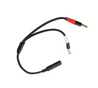 Prevessel Câble Répartiteur Stéréo en Y plaqué or, Double Mâle blindé pour Mélangeur, Amplificateur, équipement Sonore avec Deux Prises Femelles de 6,35 Mm, Alliage de Coton/aluminium 13,8 Pouces