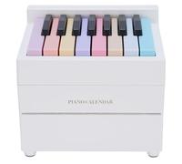 Prevessel Calendrier de Bureau de Piano, Bluetooth, Musique, Affichage de la Date et de L'heure, pour la Décoration de la Maison et du Bureau, Matière Plastique (Blanc)