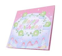 Prevessel Carte de Gâteau D'anniversaire Pop-Up 3D, Superbe Musique, Carte de Vœux D'anniversaire avec Lumière LED pour Femmes, Hommes et Enfants, Cadeau DIY (Rose)