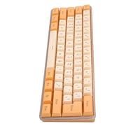 Prevessel Clavier de Jeu Mécanique RVB 61 Touches, Clavier Filaire USB Compact pour Jeux de Bureau, Conception Ergonomique pour Un Confort de Jeu Toute la Nuit, Matériau ABS (Orange-Beige)
