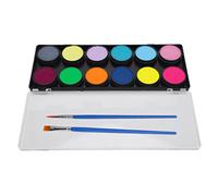 Prevessel Ensemble de Palettes de Peinture pour le Visage et le Corps, 12 Couleurs Solubles dans L'eau pour les Types de Peau, Palettes de Maquillage pour les Fêtes D'Halloween et de Noël