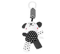 Prevessel Hochet Suspendu à Rayures Noires et Blanches pour bébé, Carillons éoliens en Peluche pour Poussette, Lit de Voiture, Formes D'animaux Mignons pour le Développement Visuel, Tissu 13,4 X 4,7