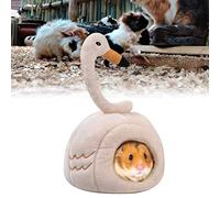 Prevessel Lit Chaud en Forme de Flamant Rose pour Petit Animal, Nid Confortable, Grotte Rose pour Fournitures de Couchage pour Hamster (Couleur Assortie)