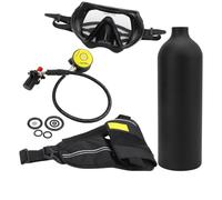 Prevessel Mini Ensemble de Plongée sous-Marine 1L avec Reniflard Supérieur pour L'exploration des Océans, en Alliage D'aluminium D'aviation et Verre PC (Noir)