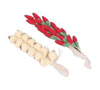 Prevessel Mini Ficelle D'ail Précise, Simulation Réaliste, Décoration de Maison pour Maison de Poupée, Amoureux de Légumes, Matériau en Résine écologique