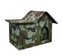 Prevessel Niche D'extérieur Isolée pour Chat, Imperméable, Pliable, Grand Espace, pour Garage, Porche, Abri de Grange pour Chats Errants, Maison Isolée pour Chat d'hiver pour Les Amoureux des Chats