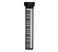 Prevessel Piano à Main Pliable en Silicone à 61 Touches avec Fonction D'enregistrement pour L'enseignement du Piano électrique Portable pour les Amateurs de Musique Noir et Blanc