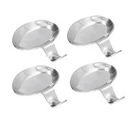 Prevessel Porte-cuillère Compact en Acier Inoxydable, Repos Sain pour les Restaurants à Domicile, 4 Pièces, 2 Usages, adapté aux Familles