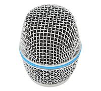 Prevessel Tête Sphérique de Grille de Microphone en Maille d'acier Inoxydable avec Filtre en Mousse Intérieur pour Beta87A, qualité Sonore Claire, pour Remplacement, 1,24 Pouces X 2,28 Pouces, Idéal