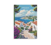 Preveza - Impression sur toile de peintures à thème paysage urbain minimaliste de voyage en Grèce, voyage en Grèce, 30 x 45 cm