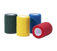 Previs - Bande Élastique PREVITNT, Bande Cohésive en Tissu Non Tissé avec Micropointes de Latex de Caoutchouc Naturel, Couleur Rouge, Extension Max 4,5m x h7,5cm, 10 Rouleaux emballés individuellement