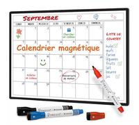 Previs Calendrier Magnetique Frigo A4 (21X29CM) avec 3 Marqueurs Premium- Planning Frigo Magnetique - Magnet Organisateur Familial Polyvalente - Tableau Magnetique Planning Mensuel Aimanté 2025 2026