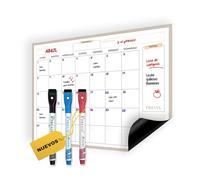 Previs Calendrier magnétique mensuel A3 - Calendrier 2026 - Réfrigérateur aimanté - Planificateur mensuel 3 Rotus - Tableau magnétique réfrigérateur - Planner organiseur hebdomadaire réfrigérateur