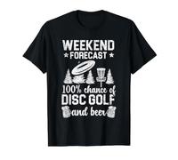 Prévision du W nd 100% Chance de Disque Golf et de bière T-Shirt Graphique avec Valeur, Homme, Noir, S
