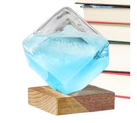 Prévision météo en tempête, forme de cube, station météo décorative, indicateur météo décoratif avec base, pour bureau, intérieur, chambre de jardin, femmes, hommes