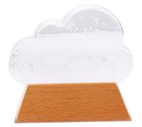 Prévision météo en verre de tempête de nuages, prévision décor bureau portable, conception goutte blanche, blanc