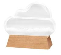 PréVision TempêTe de Bois d'accueil Forme de Nuage PréDiteur de Temps de Verre Storm with Wood Base Decorative Mether Station Bouteille Ornement pour Le Cadeau De DéCoration Bureau