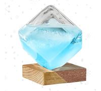 Prévisionniste Météo en Verre à Tempête Storm Glass | Baromètre en Forme de Cube - Prédicteur Météo Décoratif Avec Socle - pour Bureau Intérieur Chambre Jardin pour Femmes et Hommes