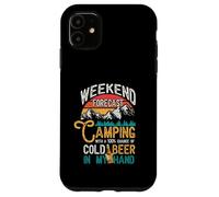 Prévisions du Week-End 100% Chance Beer in My Hand Camping Coque pour iPhone 11