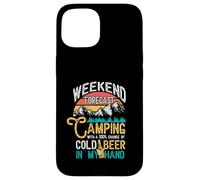Prévisions du Week-End 100% Chance Beer in My Hand Camping Coque pour iPhone 15