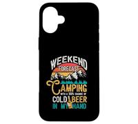 Prévisions du Week-End 100% Chance Beer in My Hand Camping Coque pour iPhone 16 Plus