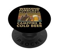 Prévisions du week-end : 100 % de chance de feu de camp et de bière froide PopSockets PopGrip Adhésif