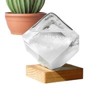 Prévisions météorologiques en verre tempête - Baromètre liquide, verre, cube d'eau | Affichage unique de la météo de bureau, décoration de maison, décoration de table élégante, prévisions