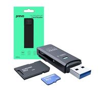 Prevo CR311 USB 3.0 Card Reader High-Speed Memory Card Adapter Supports SD/Micro SD/TF/SDHC/SDXC/MMC Compatible with Windows OS Black
