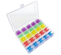 Prewound Bobbins | 25 Pieces Universal Colored Sewing Machine Bobbins | Walking Foot Bobbin for Quilting Crocheting Fabric Crafting | DIY Supplies for Home Christmas Indoor Party Holiday Class Use