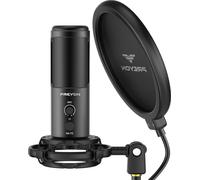PREYON Buzzard Scream Microphone cardioïde - boîtier en aluminium - bouton de coupure du son - réglage du volume - sortie mini jack 3,5 mm - Plug and Play