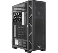 PREYON Nest Meshy Boîtier informatique, tour Midi, ATX, Extended ATX (e-ATX), Micro ATX (uATX), Mini ITX, 2 ventilateurs PWM 120 mm, vitre en verre trempé