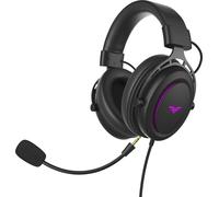 PREYON Storm Fly Casque Casque de jeu - 20 Hz - 20 kHz - USB et Mini Jack 3,5 mm - Eclairage RGB - Logiciel dédié - Son surround 7.1 stéréo - Microphone détachable